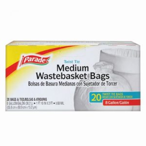 White Trash Bag Parade Medium 8 Gallon (22x24) - 20 Pack